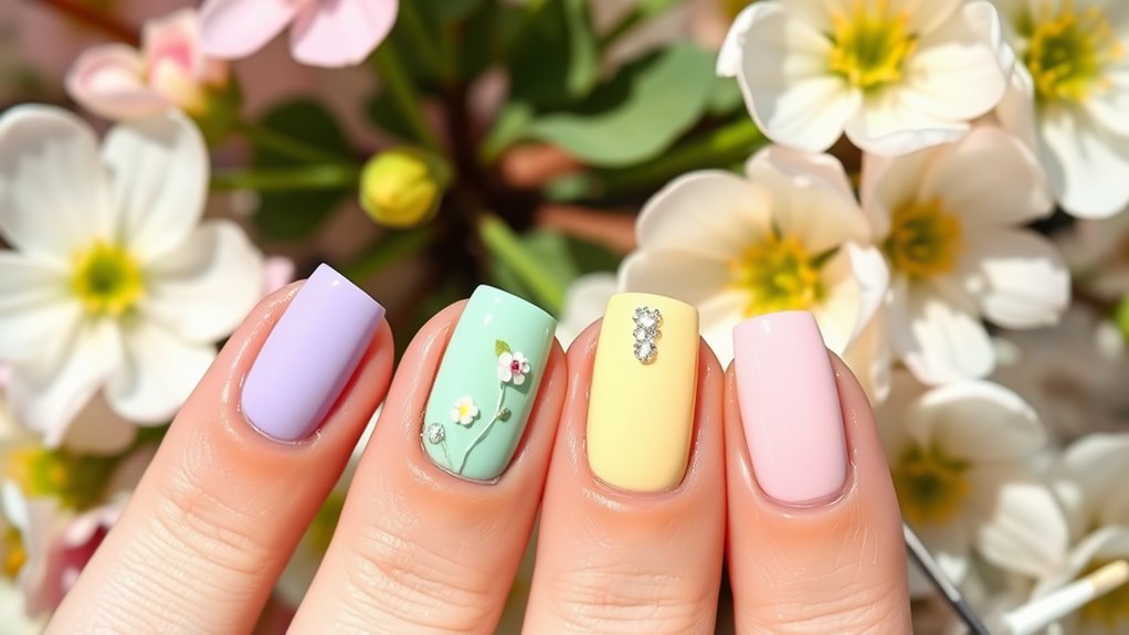 pastel themed nail art ideas