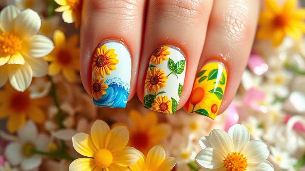vibrant summer nail designs