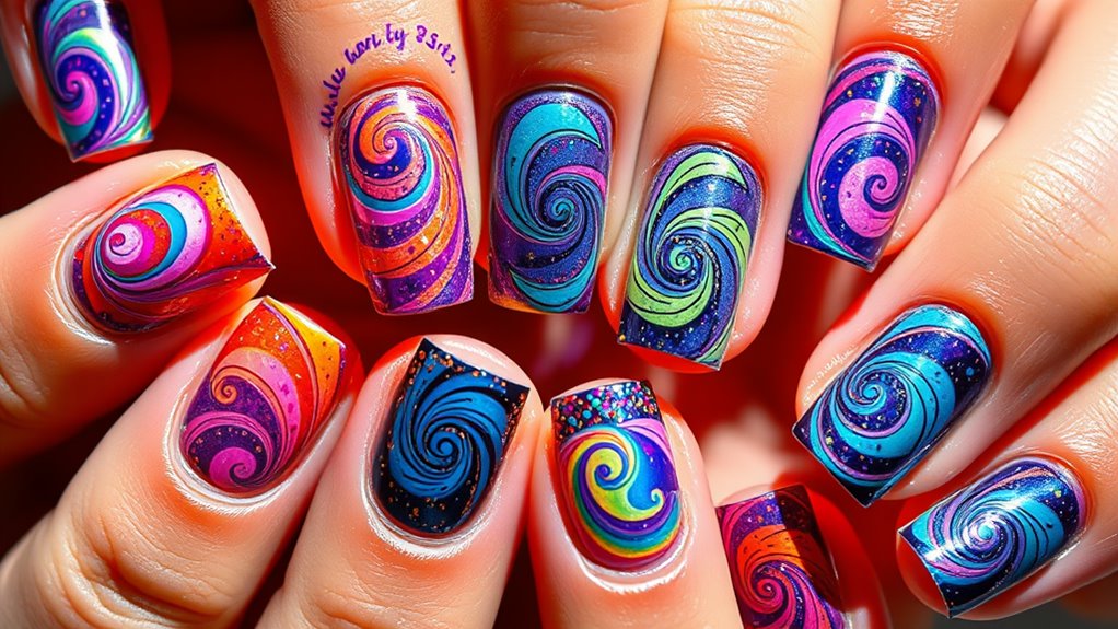 abstract nail art explosion