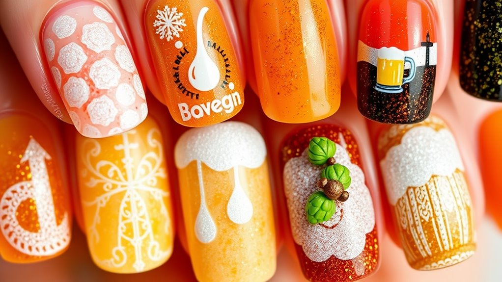 beer inspired nail designs