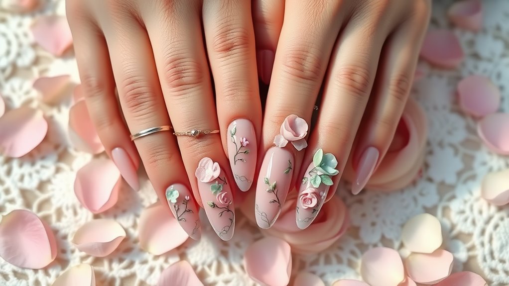 blooming nail design ideas