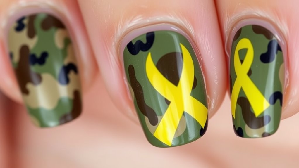 camouflage and ribbon symbolism