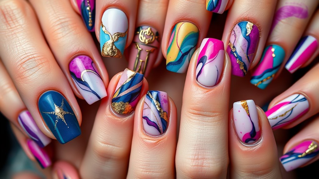 creative abstract nail designs