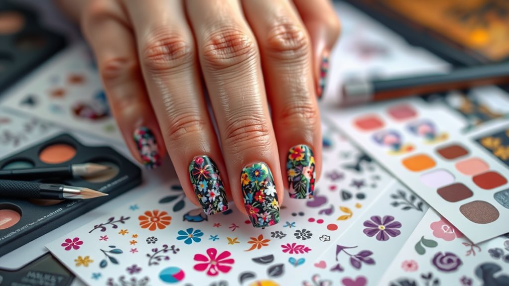 decal inspired nail art designs