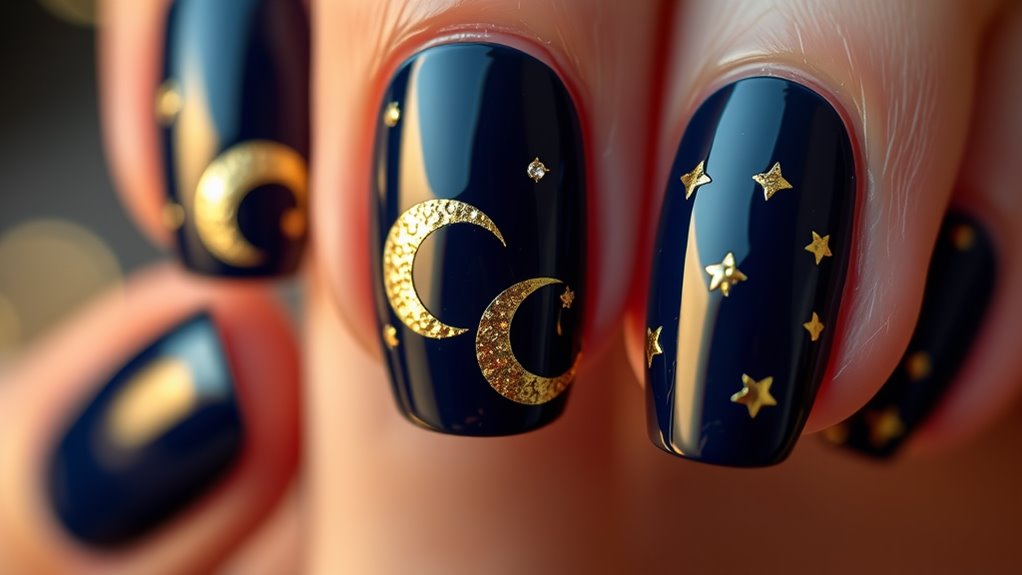 elegant aidil fitri nails