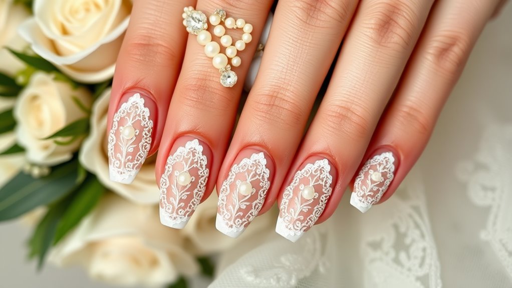 elegant lace nail design