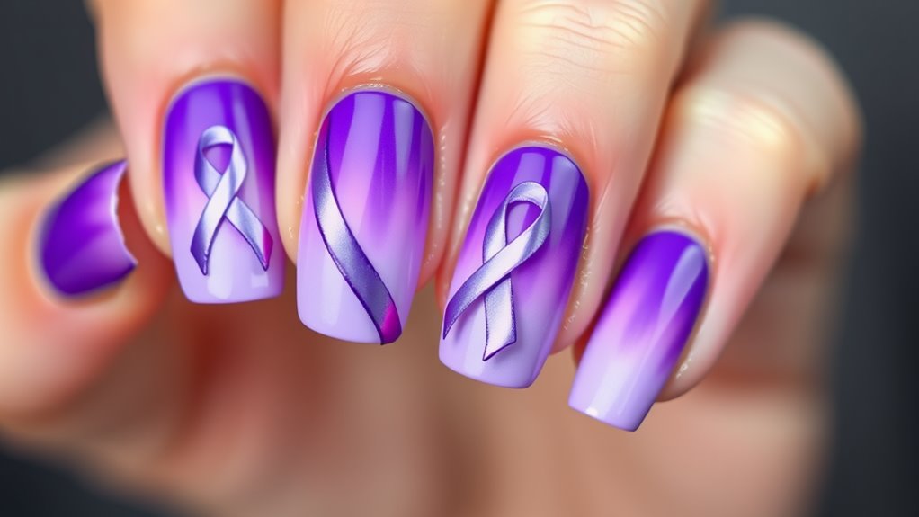 epilepsy awareness nail design