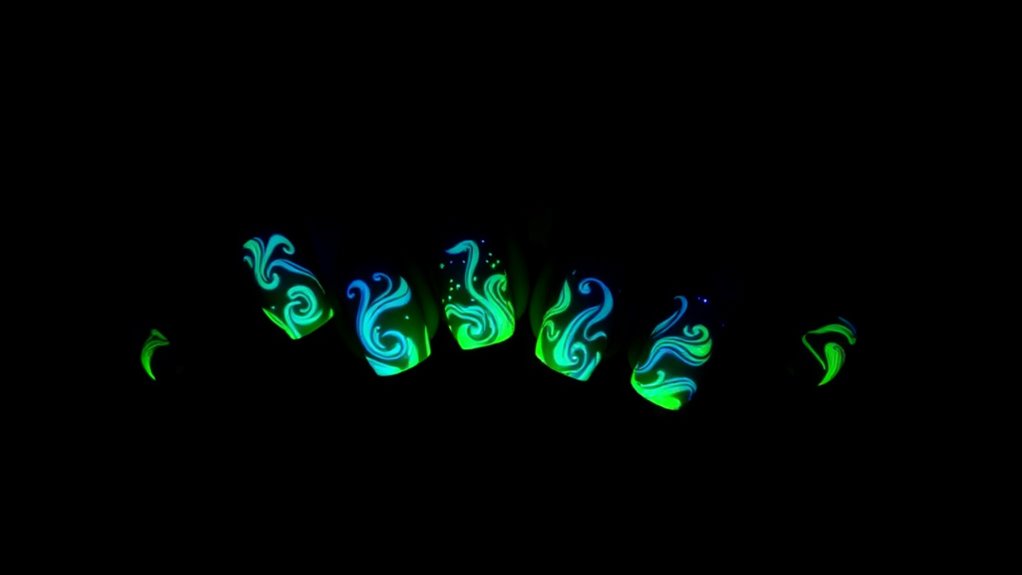 glow in the dark nail showcase