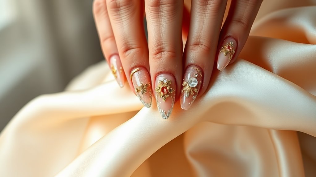 hollywood glamorous nail art