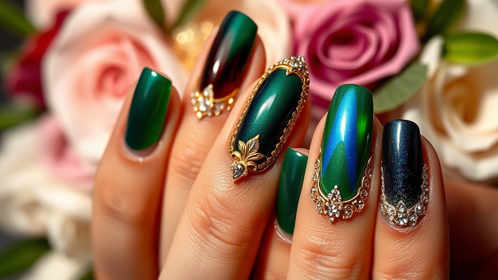 luxurious jewel toned nails