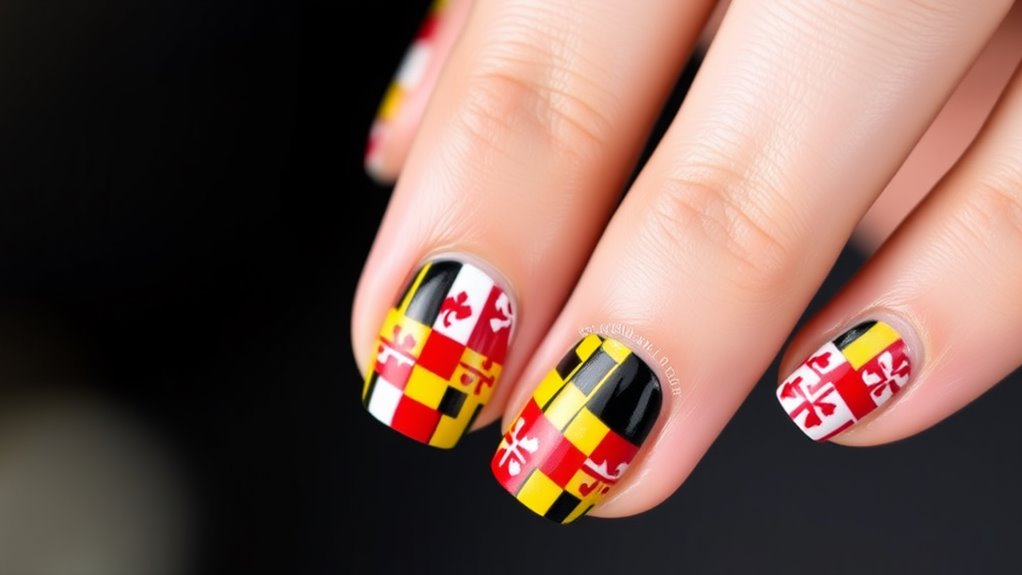 maryland flag nail designs