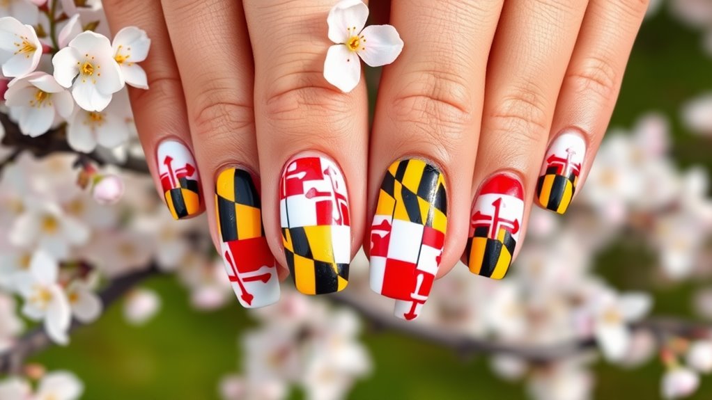 maryland themed nail art