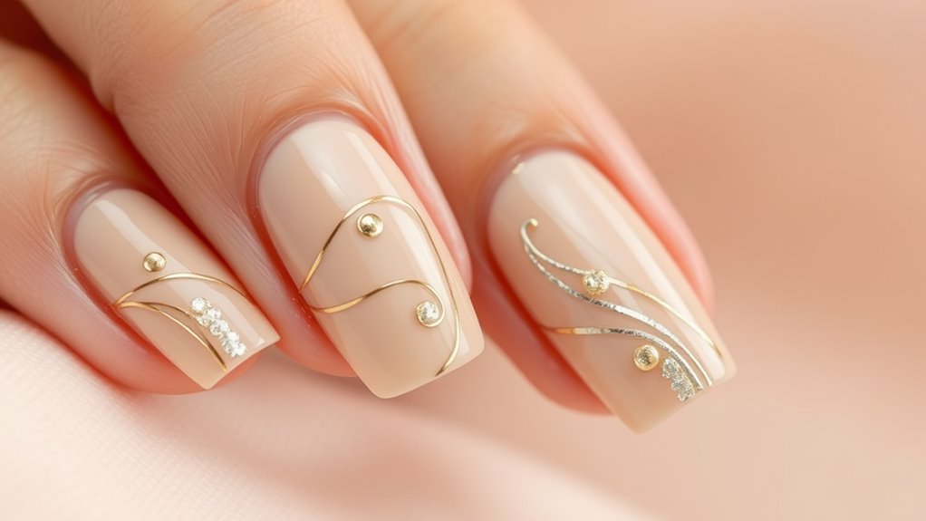 metallic accents on nails
