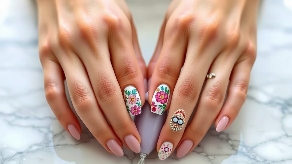 nail art with stickers