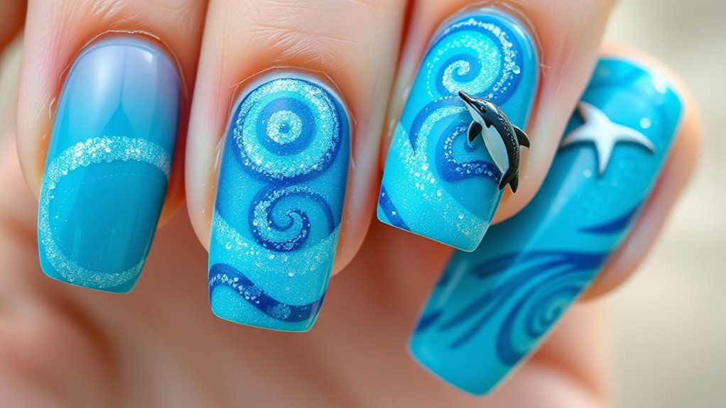 ocean themed nail art