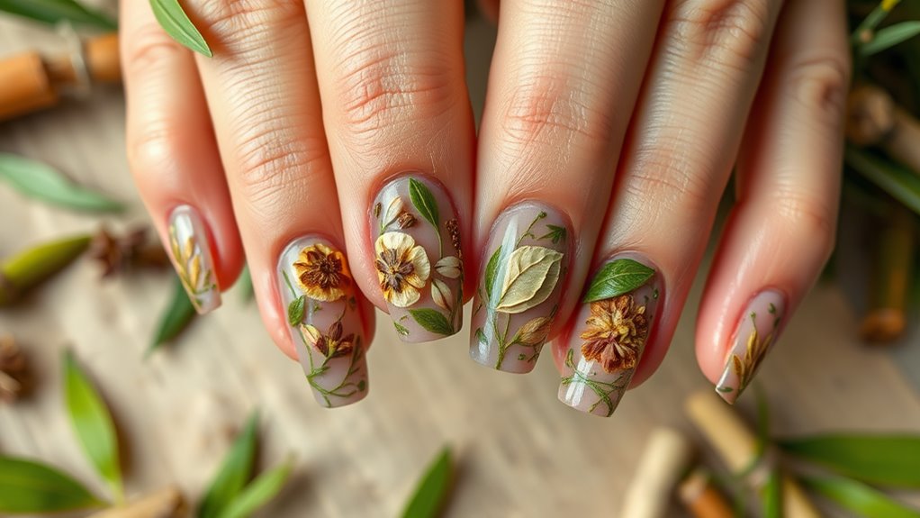 organic diy nail art