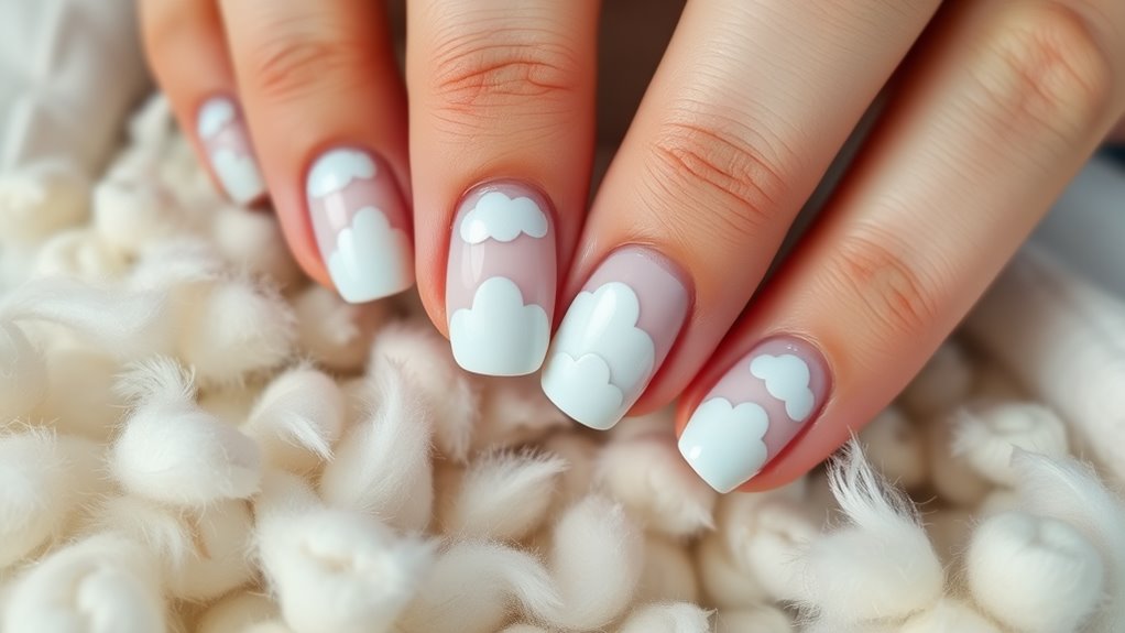 painting soft fluffy clouds