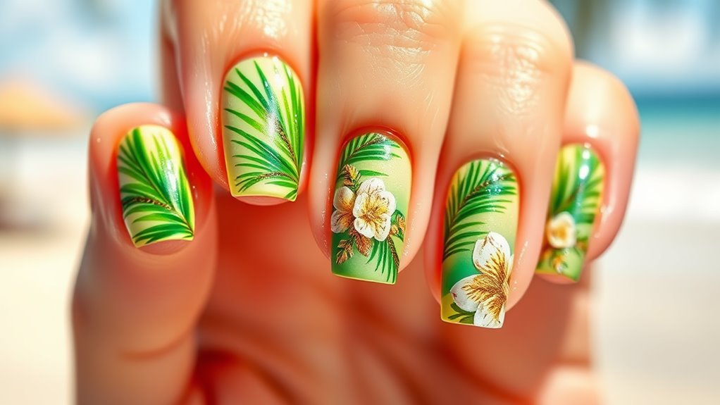 palm frond nail inspiration