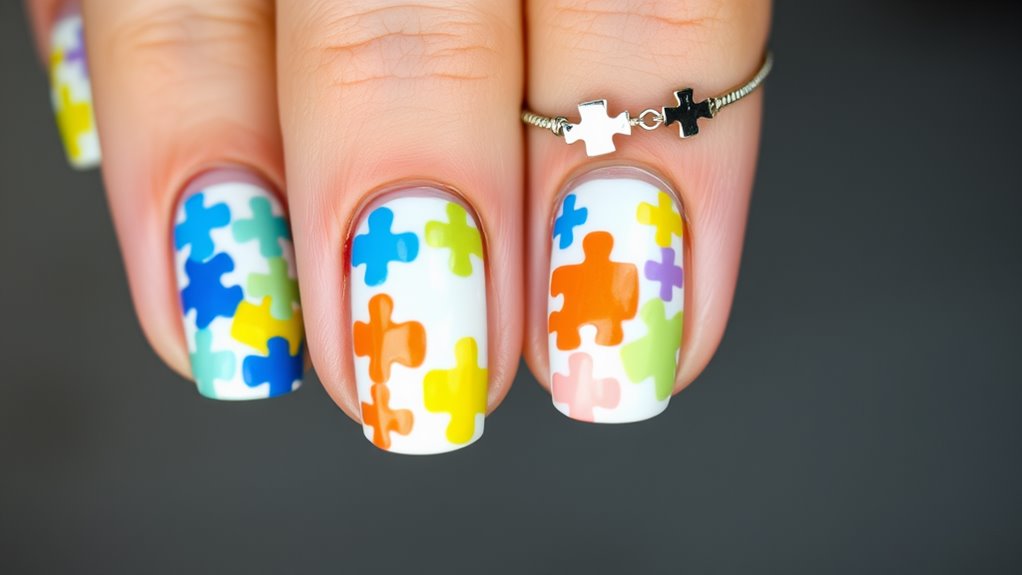 puzzle piece nail designs