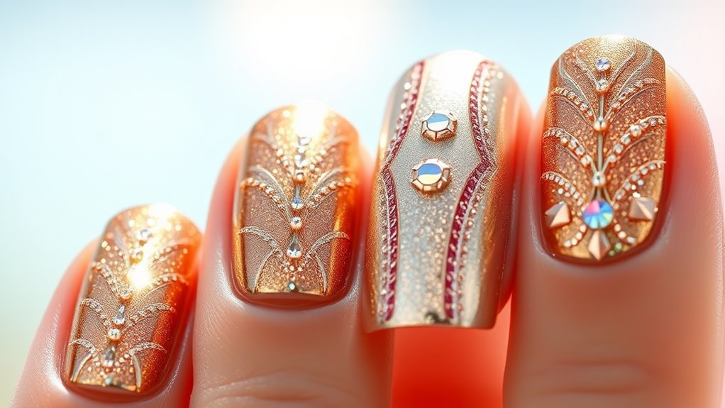 shiny stylish metal embellishments