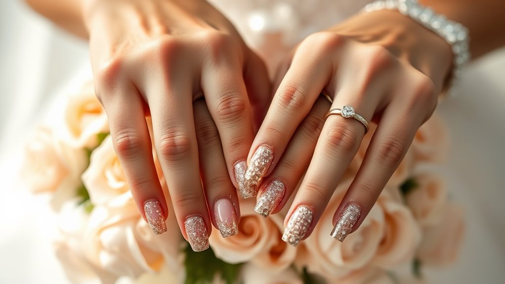 sparkly gradient nail design