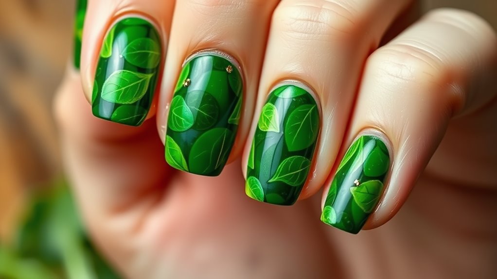 spinach themed nail art designs