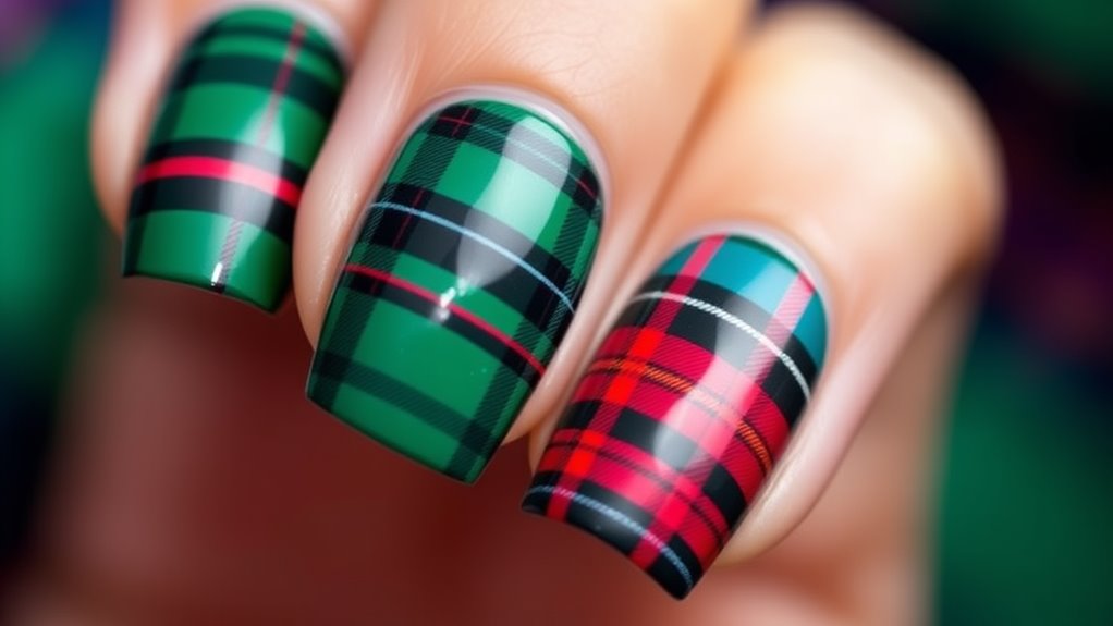 tartan nail art inspiration