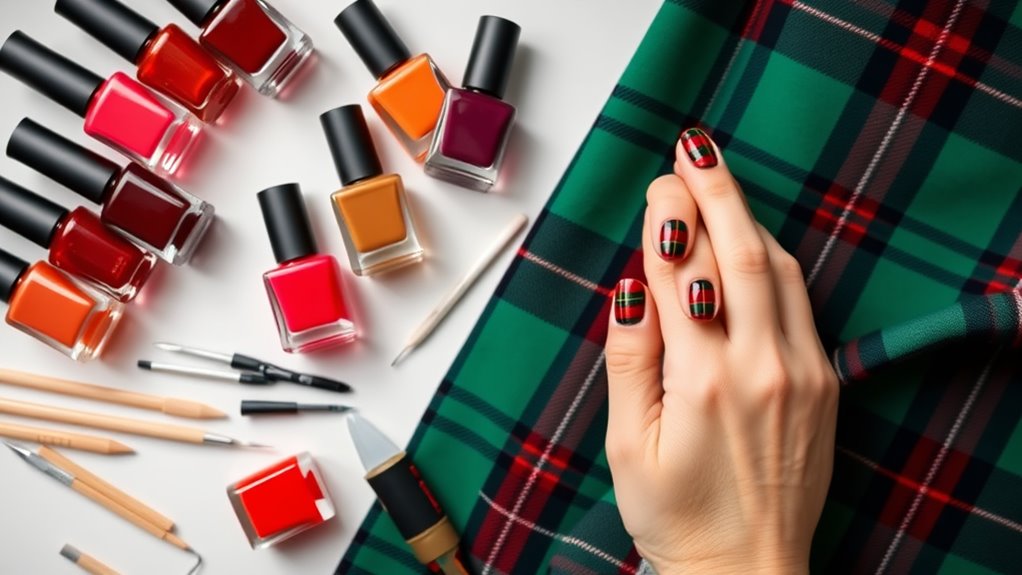 tartan nail design tutorial
