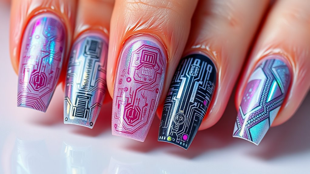 tech themed nail designs