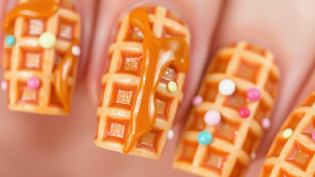 textured 3d waffle nails