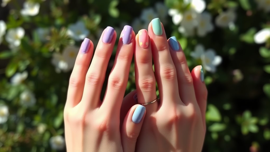 trendy soft colored nail art
