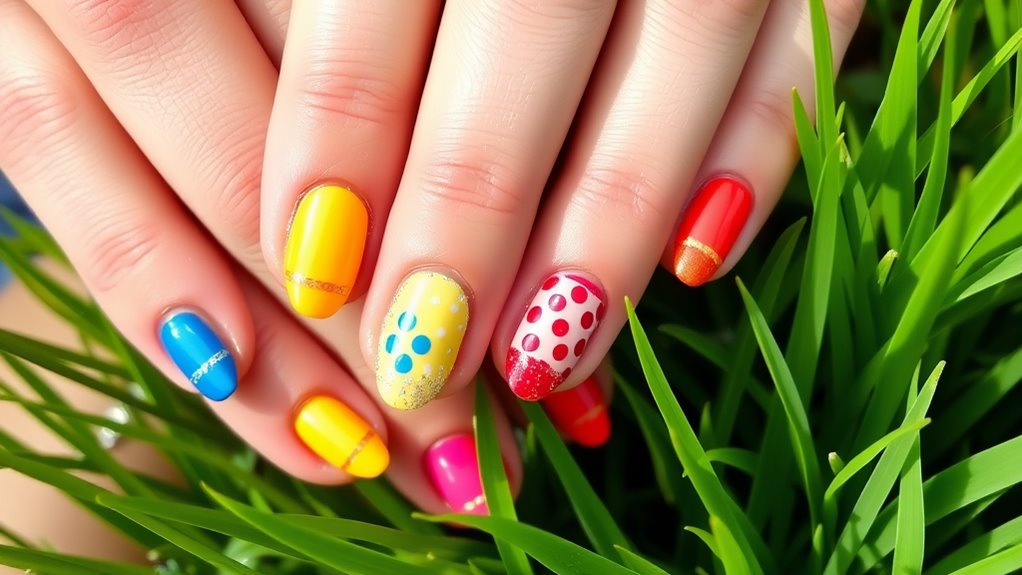 vibrant crayon inspired nail care