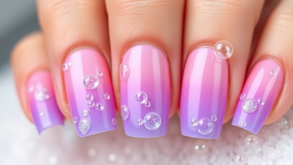 bubbly gradient nail art