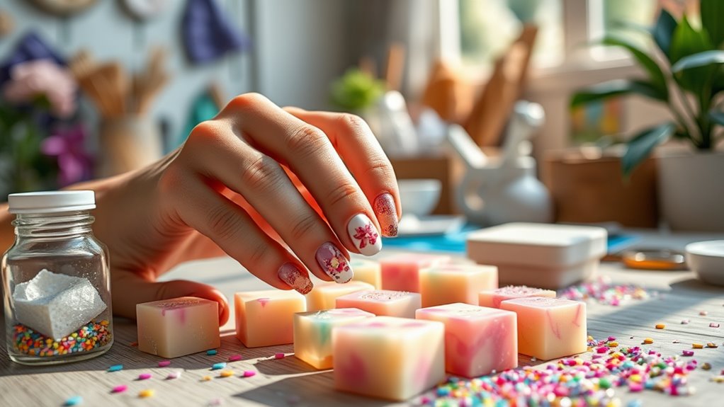 diy colorful soap nails