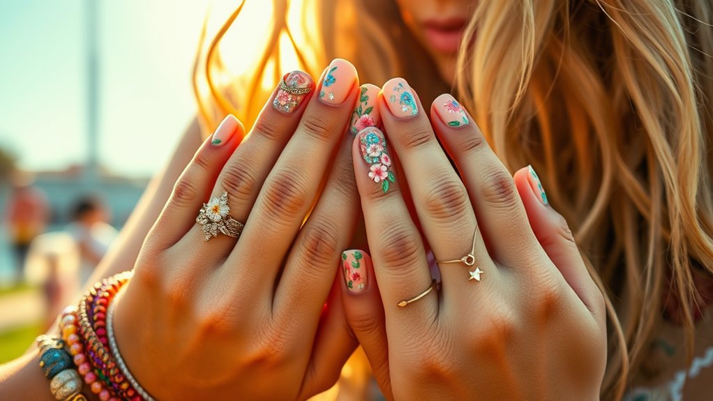 festival inspired diy nail art