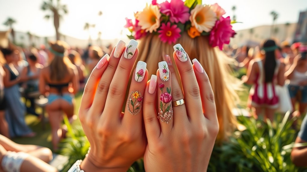 floral festival nail designs