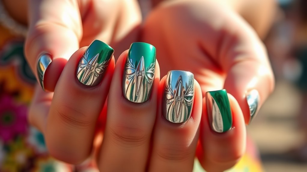 gradient glamorous nail art