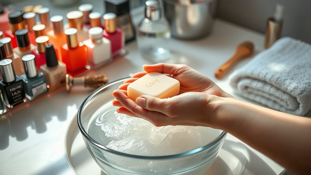 nail preparation for soap application
