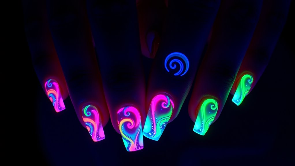 neon glow in the dark nails