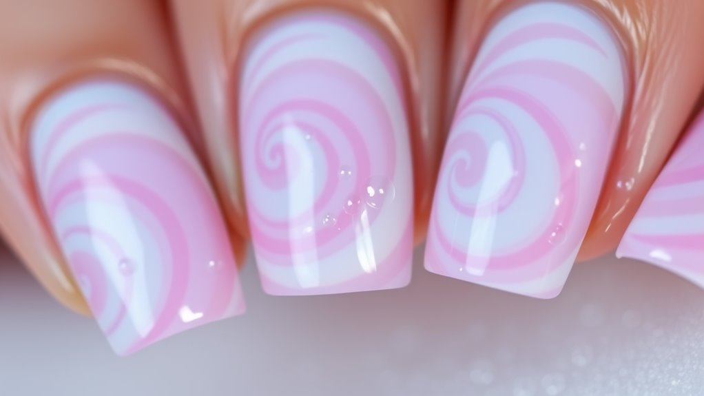 trendy glossy soap nails