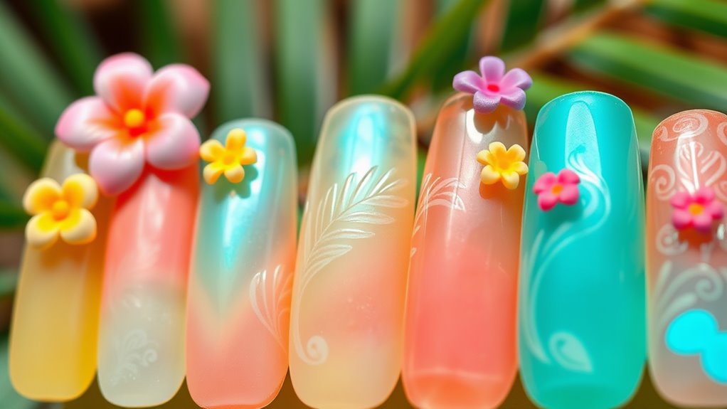 tropical nail design paradise