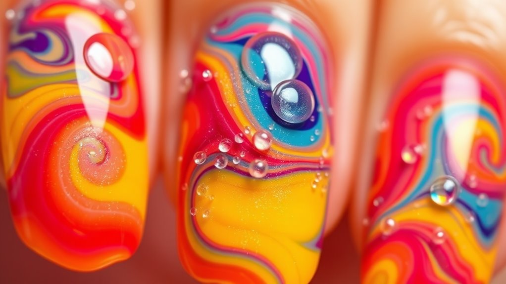 vibrant rainbow soap swirl